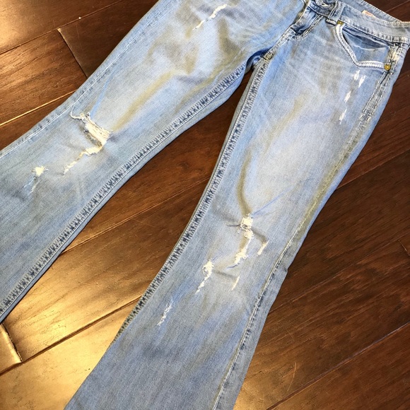 MEK Jeans Size 28 Light House Boyfriend Boot Cut - Picture 3 of 8